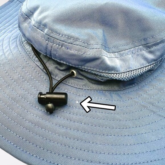 Panama Jack Blue Wide Brim Sun Hat Outdoor Boonie Hat with Chin Strap - Picture 7 of 8